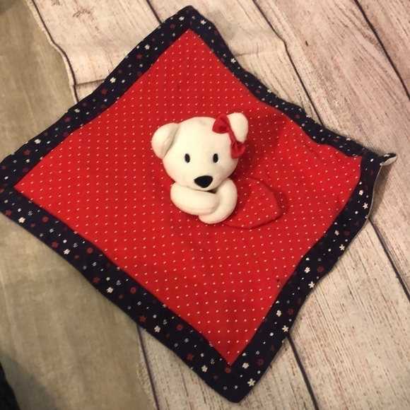 Gymboree Baby Lovey Security Blanket Bear Western Red White & Blue Toy - Picture 3 of 10